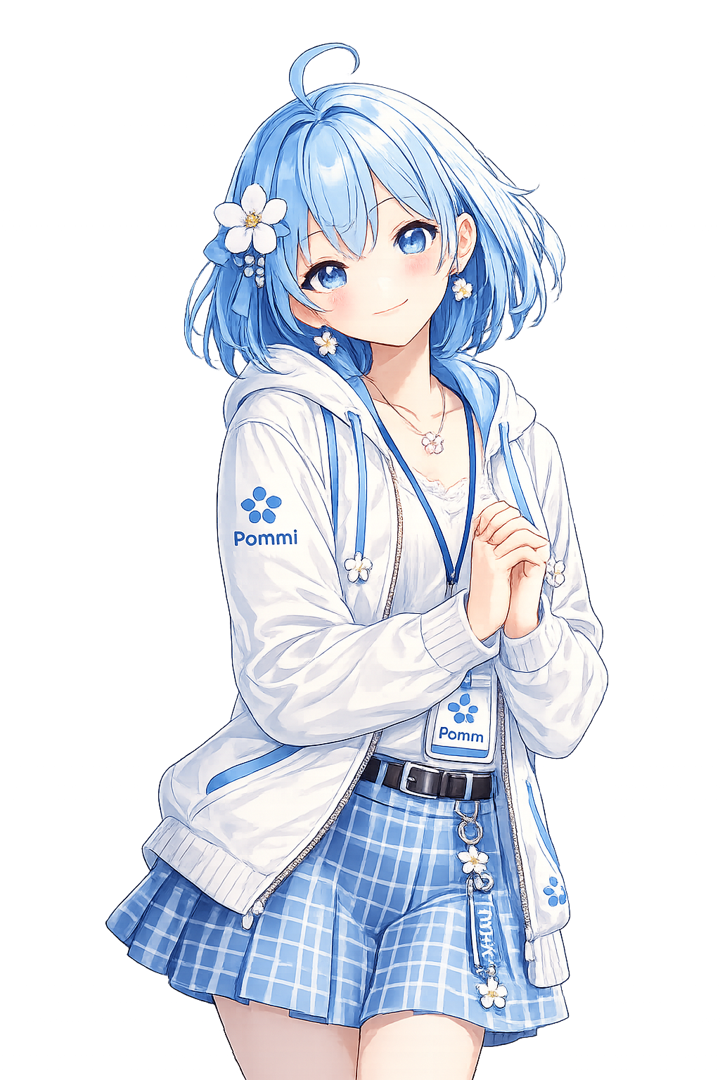Pommi smiling gently